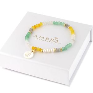Bratara "Capricorn" din perle naturale, jad si sidef