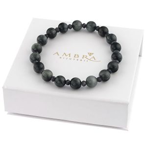 Bratara "Black Mamba" din jad si ochi de soim