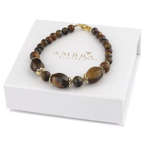 Bratara "Dark Chocolate" din ochi de tigru