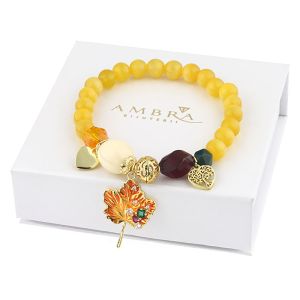 Bratara "Maple Candy" din ochi de pisica si cristale