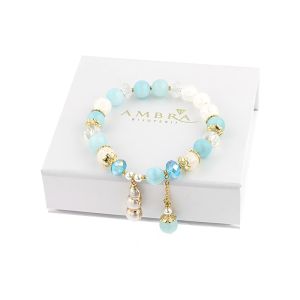 Bratara "Icy Blue" din jad si cristale