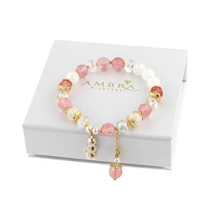 Bratara "Icy Pink" din cuart si cristale
