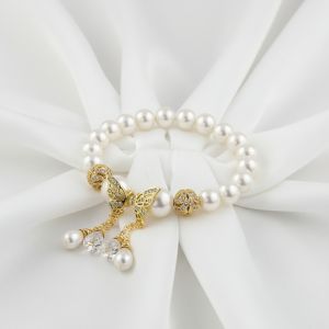 Bratara "Fairy Wings" din perle de Mallorca si cristale