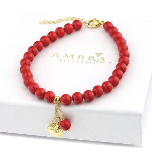 Bratara "Mi amor" din jad rosu