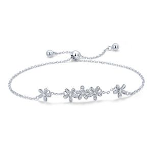 Bratara "Bloom Mirage" din argint si cristale