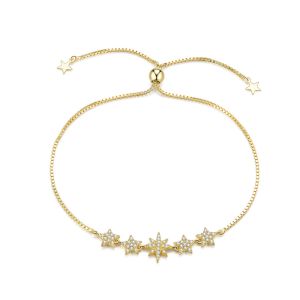 Bratara "Sparkle Star" din argint placat cu aur
