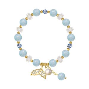 Bratara "Blue Sea" din agat si cristale
