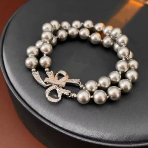 Bratara "Double Knot" din perle si cristale