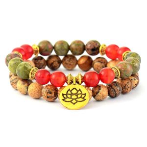 Set doua bratara "Lotus Echo" din jasp si agat