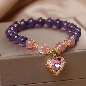 Bratara "Celestial Pulse"  din ametist si cuart