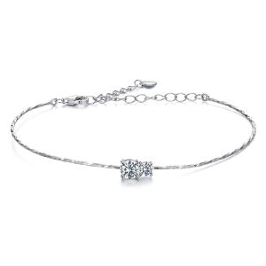 Bratara "Amiral" din argint si Moissanite