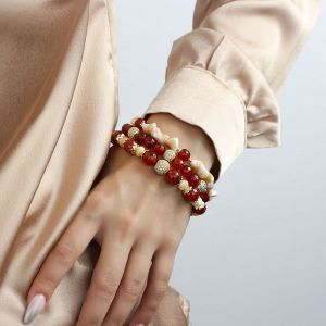 Set trei bratari "Sandy Sun" din sidef si agat