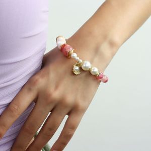 Bratara "Aphrodite's Shell" din jad si perle de Mallorca