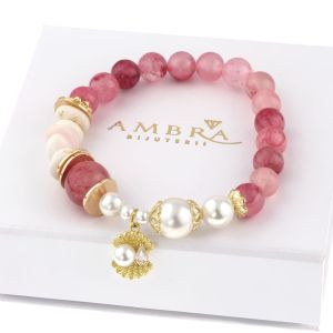 Bratara "Aphrodite's Shell" din jad si perle de Mallorca