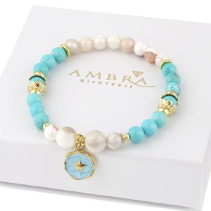 Bratara "Ocean Bliss" din turcoaz si jad