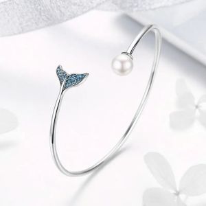 Bratara "Ocean Charm" din argint, cristale si perla