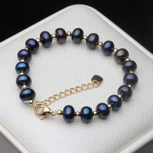 Bratara "Salobre" din perle naturale negre