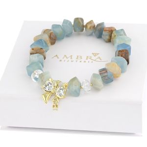 Bratara "Storm Bow" din acvamarin