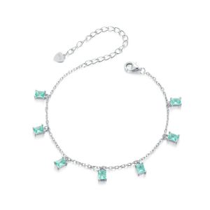 Bratara "Turquoise Rain" din argint si cristale