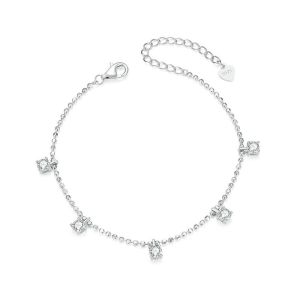 Bratara "White Rain" din argint si cristale