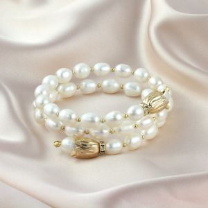 Bratara "White Spell" din perle naturale