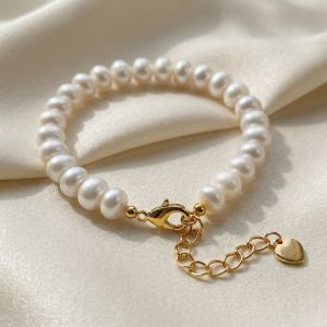 Bratara "White Fizz" din perle naturale