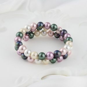 Bratara "Pearl Mosaic" din perle de Mallorca