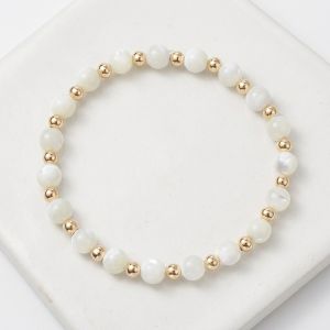 Bratara "Ivory Swan" din sidef alb