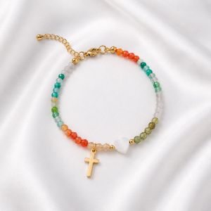 Bratara "Solmira" din cuart multicolor si sidef