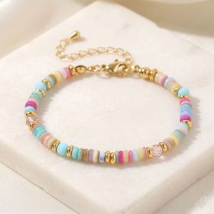 Bratara "Tropical Confetti" din sidef multicolor