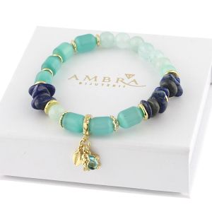 Bratara "Aqua Touch" din ochi de pisica si lapis lazuli