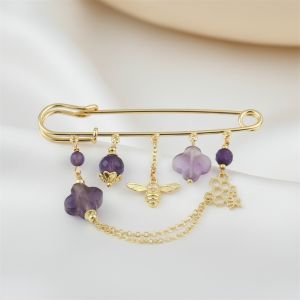 Brosa 'Albinuta' placata cu aur