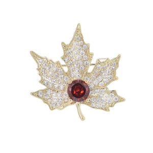 Brosa "Maple Leaf" din cristale