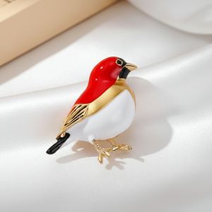 Brosa "Bird of Paradise" din alama aurie