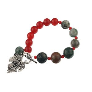 Bratara agat Moss si jad rosu