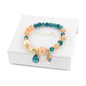 Bratara "Jupiter Glow" din perle si ochi de pisica