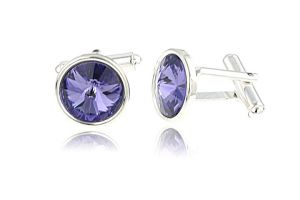 Butoni din argint si Swarovski Tanzanite