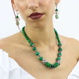 Colier ciorchine din jad verde