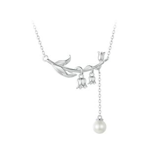 Colier "Lily of the valley" din argint si perla