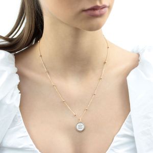 Colier "Varsator" din sidef si elemente placate cu aur 18K