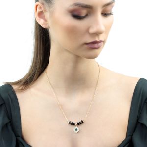 Colier "Cleopatra" din agat, sidef si elemente placate cu aur 18k