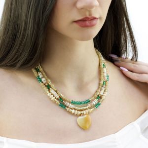 Set "Nefertiti" din sidef, jad si cristale