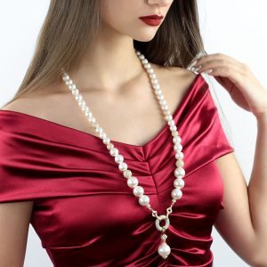 Colier "Dubai" din perle de Mallorca si rhinestone