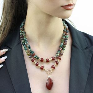 Set doua coliere "Bordeaux" din agat