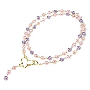 Colier "Liliac love" din perle de Mallorca
