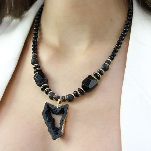 Colier "Dark Antrhracite" din agat