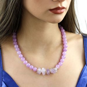 Colier "Lavender Blush" din cuart si ametist