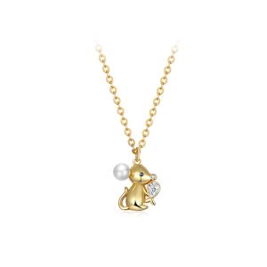 Colier "Golden mouse" din argint