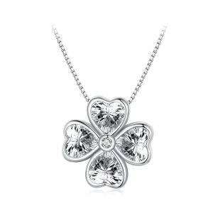 Colier "Shining clover" din argint