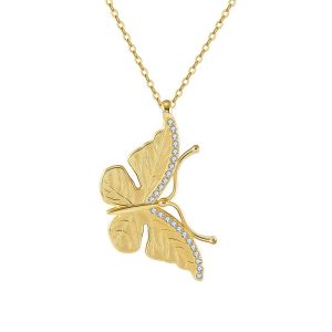 Colier "Mariposa" din argint si cristale